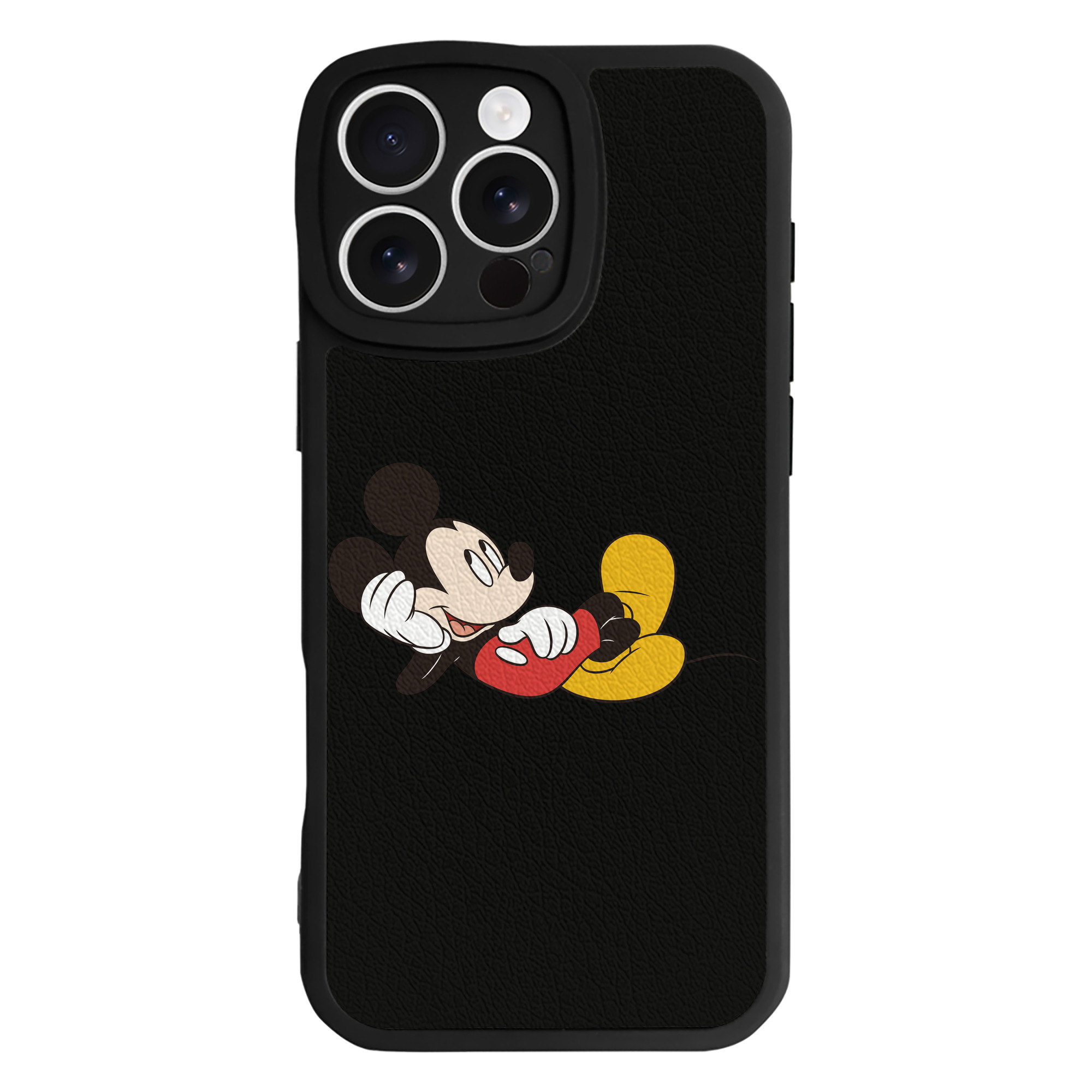 （画像用） ミッキーマウス Mickey Mouse 【iPhone 16シリーズ対応】シリコンスマホケース（レザー調） 材質：シリコン